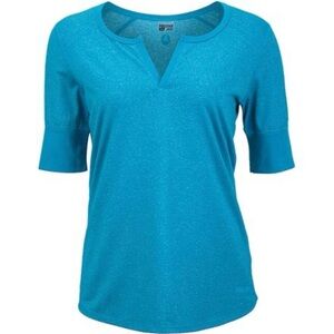 Marmot Womens Cynthia Short Sleeve Shirt‎ In Color: Sunrise Blue Hiking Medium